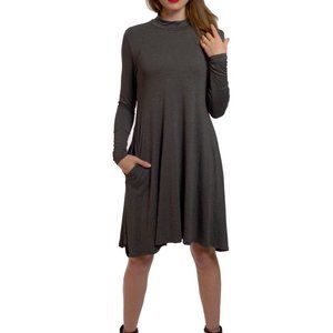 Long sleeve turtle neck dress with pockets